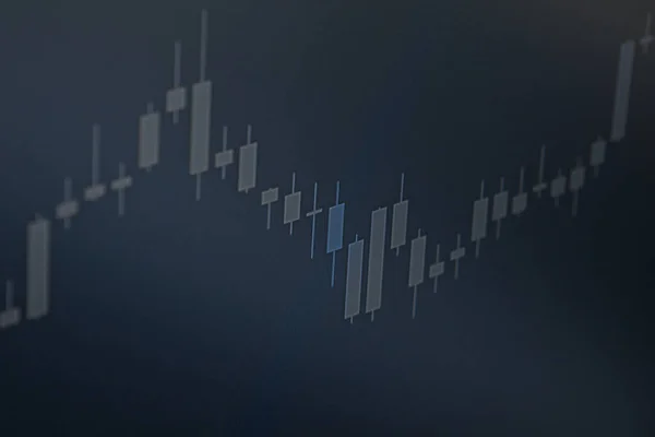 Market Price Chart Financial Business Concept Candle Chart Screen — 스톡 사진