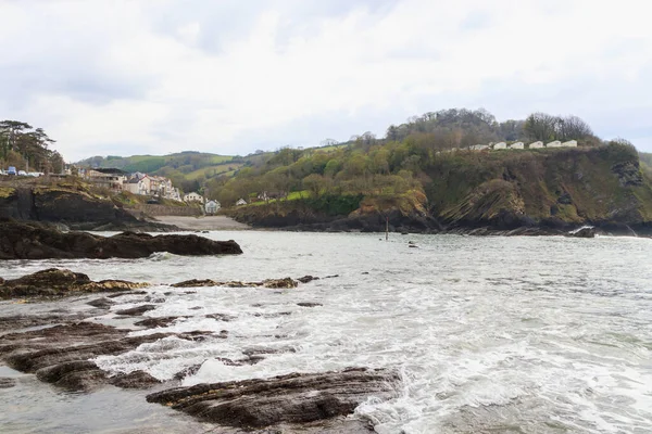 Rocky Ocean Coast Cloudy Weather Storm — ストック写真