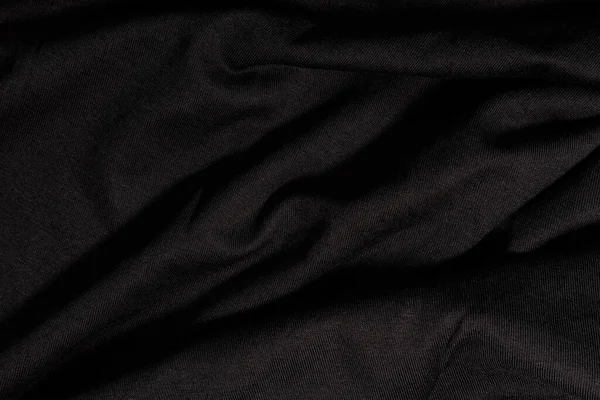 Dark Background Black Wavy Fabric Texture — Stock Photo, Image