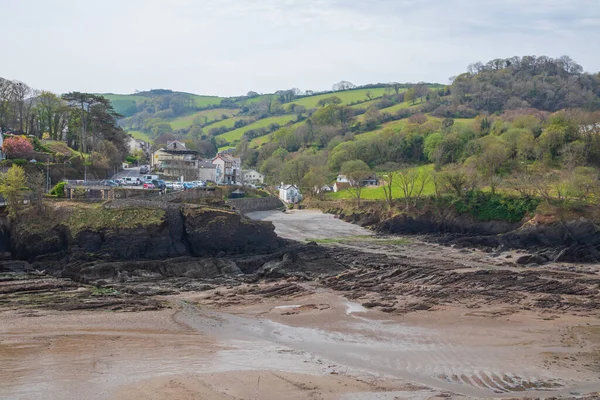 Coast Water Low Tide Small Town Sea South England Apr — стокове фото