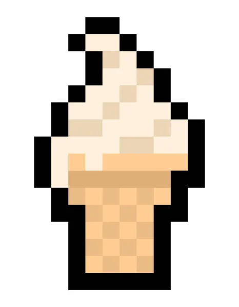 Piksel 8 bit yumuşak servis dondurması - vektör, izole edilmiş