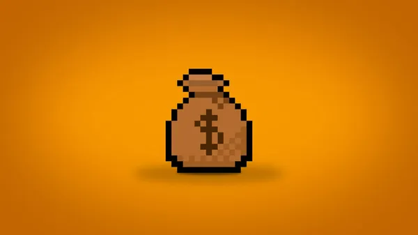 Pixel Біт Ігровий Пакет Грошей Доларами Шпалери Високий Res Фон — стокове фото