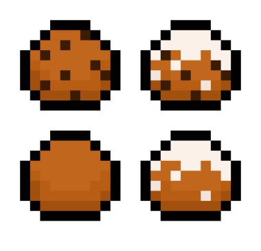 Piksel 8 bit Dutch Oliebol - vektör, izole