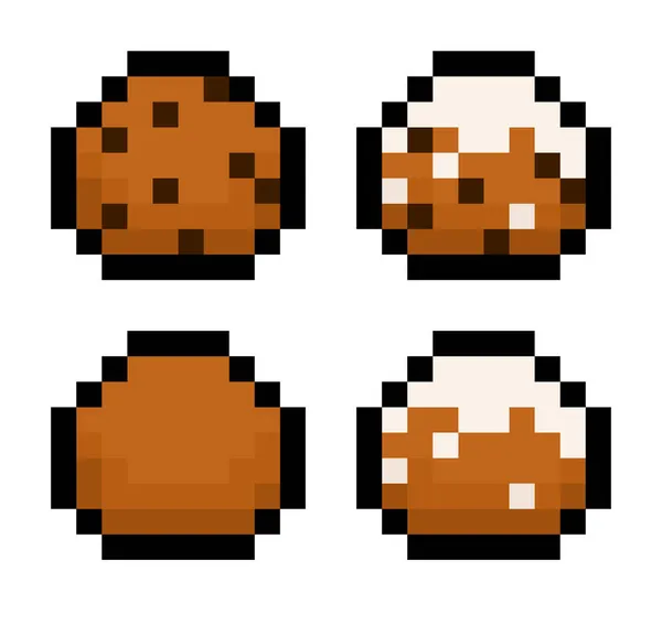 Piksel 8 bit Dutch Oliebol - vektör, izole
