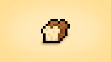 Pixel 8 bit loaf of bread background - high res wallpaper