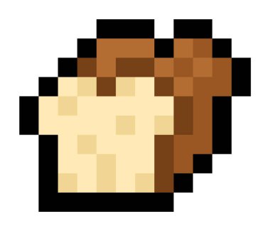 Pixel 8 bit loaf of bread background - isolated, vector