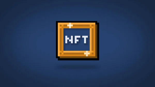 Pixel Nft Картинной Рамке Фона Обои Высокого Разрешения — стоковое фото
