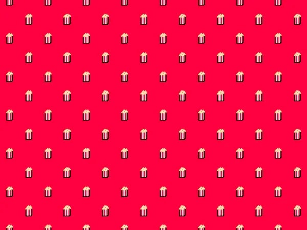 Pixel Popcorn Achtergrond Hoge Resolutie Naadloos Patroon — Stockfoto