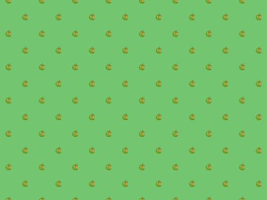 Piksel 8 ısırık izli yeşil elma - yüksek çözünürlüklü dikişsiz desen