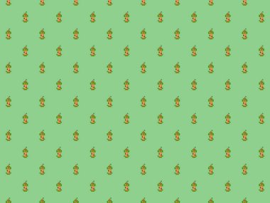 Piksel 8 bit yeşil elma çekirdeği arka planı - yüksek çözünürlüklü dikişsiz desen