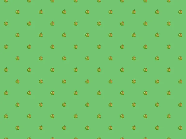 Pixel Bit Grüner Apfel Mit Einem Hintergrundbild Nahtlose Muster Mit — Stockfoto