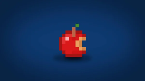Pixel Bit Red Apple Bite Taken Out Background High Resolution — Stock Photo, Image