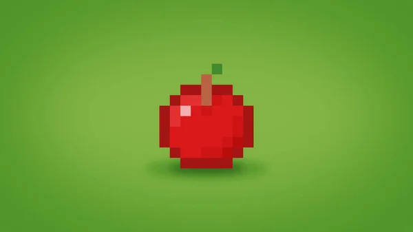 Pixel Bit Red Apple Background High Resolution Wallpaper — Stock Photo, Image