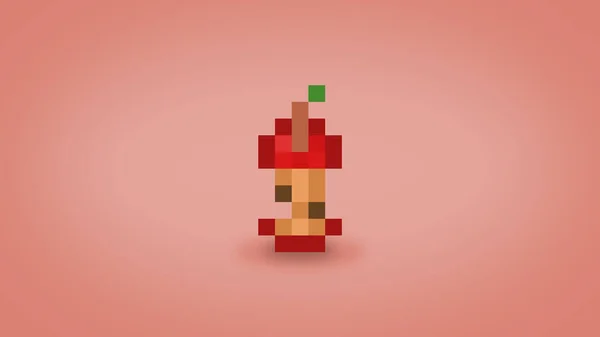 Piksel 8 bit kırmızı elma çekirdeği arka planı - yüksek çözünürlüklü 4k duvar kağıdı
