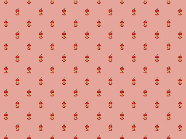 Pixel Bits Fondo Manzana Roja Patrón Sin Costuras Alta Resolución —  Fotos de Stock