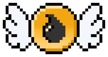 Kanatlı piksel yağı - izole edilmiş, vektör