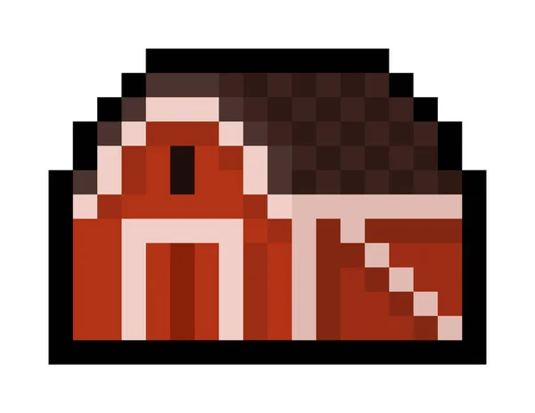 Пиксельный Красный Коровник Вектор Изолированный — стоковый вектор