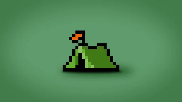 Pikselowe Zielone Tło Namiotu Wysokiej Rozdzielczości Tapety Bit — Zdjęcie stockowe