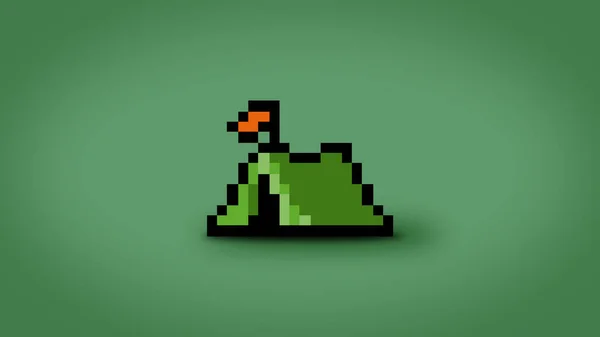 Piksel yeşil çadır arka planı - yüksek çözünürlüklü 8 bit duvar kağıdı