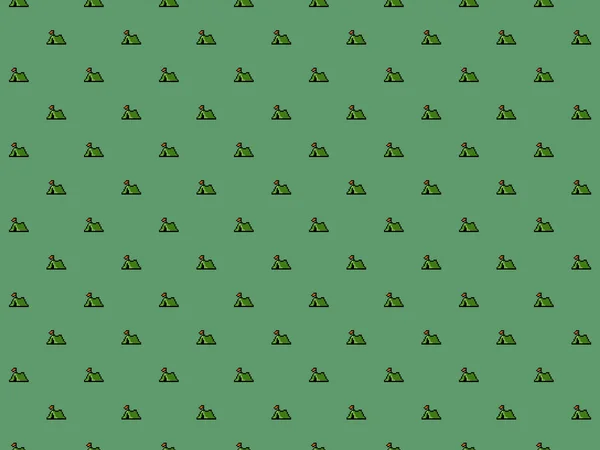 Pixel Groene Tent Achtergrond Hoge Resolutie Bit Naadloos Patroon — Stockfoto