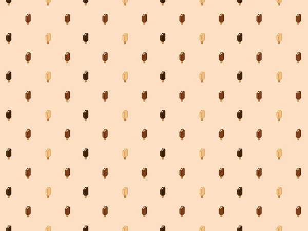 Pixel Chocolate Covered Ice Cream Background Classic Almond White Chocolate — Stock Photo, Image