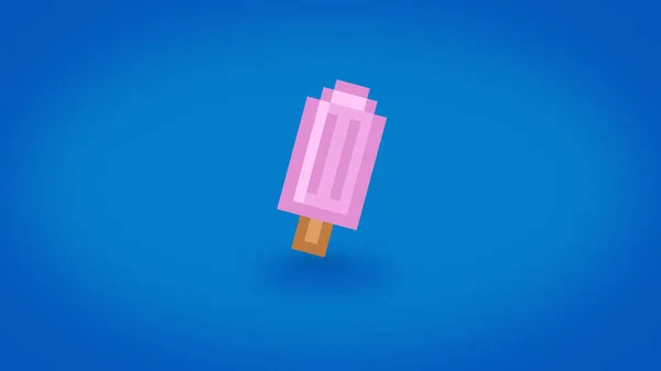 Pixel Pink Popsicle Background High Resolution Bit Wallpaper — Stock Photo, Image