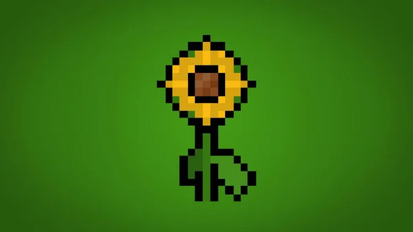 Pixel Sunflower Background High Resolution Bit Wallpaper — Foto Stock
