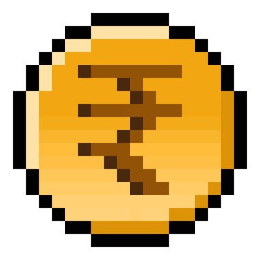 Piksel Rupi Parası - izole edilmiş 8bit vektör