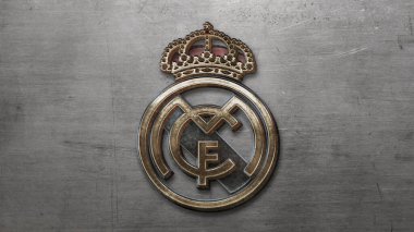 Madrid, Spain - May 16 2022: Steel Real Madrid logo design