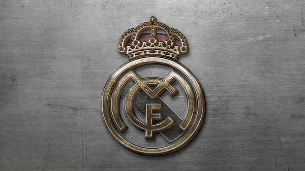 Madrid, Spain - May 16 2022: Steel Real Madrid logo design