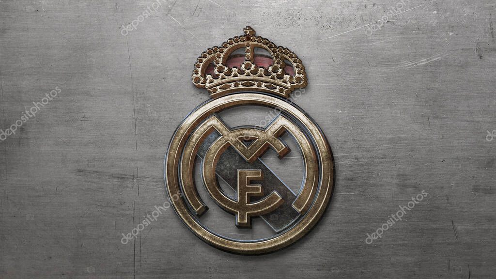 Madrid, Spain - May 16 2022: Steel Real Madrid logo design