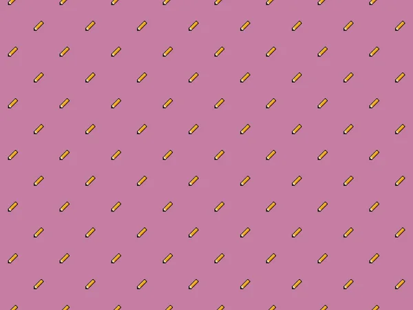 Pixel Lápiz Amarillo Bits Sobre Fondo Rosa Patrón Sin Costuras — Foto de Stock