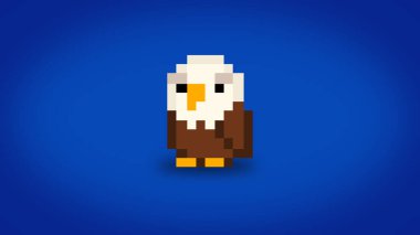 Pixel 8 bit bald eagle background - high resolution wallpaper