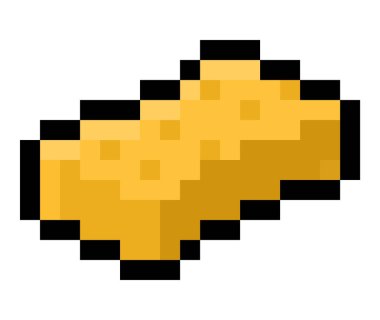 Pixel yellow sponge - vector, isolated, 8 bit
