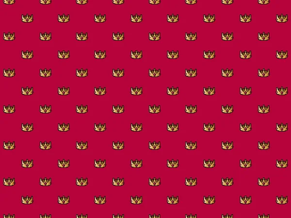 Pixel Bit Koninklijke Kroon Achtergrond Hoge Resolutie Naadloos Patroon — Stockfoto