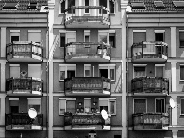 Foto Blanco Negro Edificio Moderno — Foto de Stock