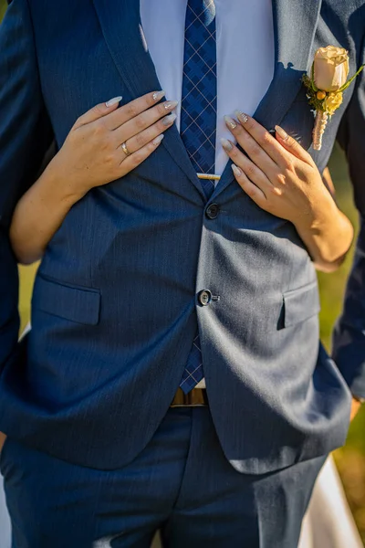 Wedding Couple Suit Groom Background Bride — Stockfoto