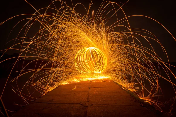 Burning Steel Wool Ring — Stock fotografie
