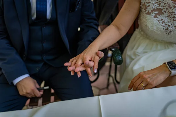 Bride Groom Hand — 스톡 사진