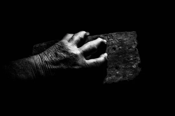 Man Hands Black Background — Stockfoto