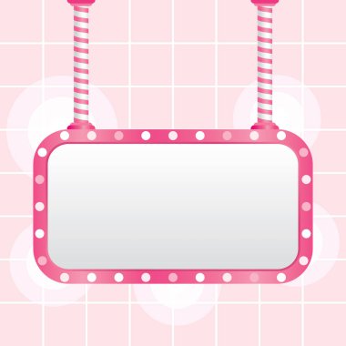 Pembe ampul işareti vektörü. özel teklif tanıtım grafiksel düzeni.