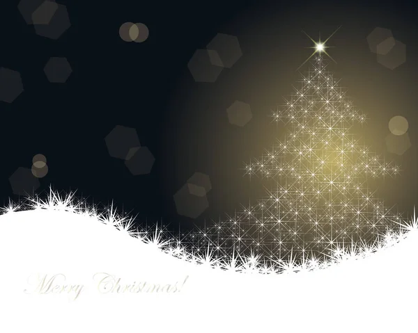 Ilustración Brillante Silueta Árbol Navidad — Vector de stock