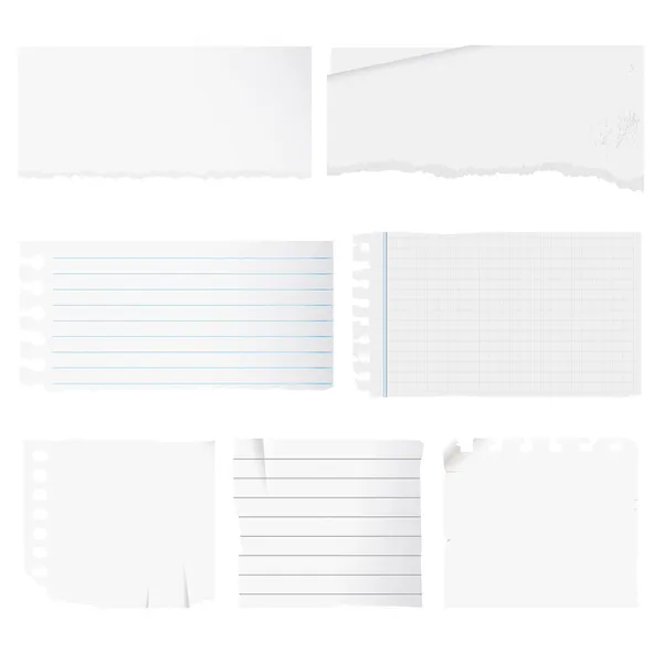 Set White Paper Material — Stock Vector