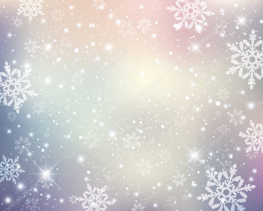 light and blur background with snowflake