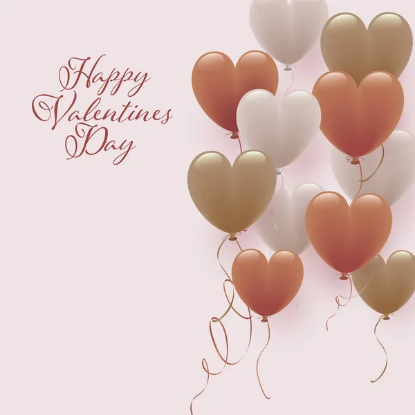 Fondo Del Día San Valentín Con Globos Corazón Color Opaco — Archivo Imágenes Vectoriales