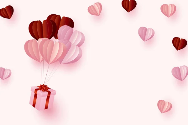 Ilustración Artesanía Del Corazón Caja Regalo — Vector de stock