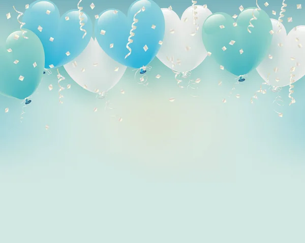 Achtergrond Van Pastel Kleur Hart Ballonnen — Stockvector