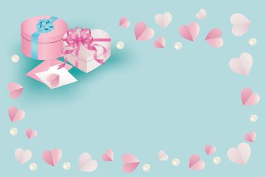 kalp hünerleri ve hediye kutularının arkaplanı