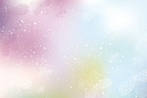 樱花轮廓的背景 — 图库矢量图片