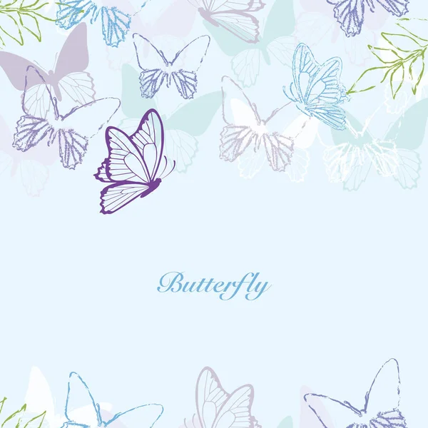 Hintergrund Des Schmetterlings Silhouette Illustration — Stockvektor